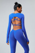Load image into Gallery viewer, Cutout Round Neck Long Sleeve Active T-Shirt