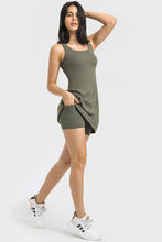 Load image into Gallery viewer, Square Neck Sports Tank Dress with Full Coverage Bottoms