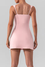 Load image into Gallery viewer, Square Neck Sleeveless Slit Mini Active Dress