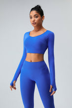 Load image into Gallery viewer, Cutout Round Neck Long Sleeve Active T-Shirt