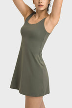 Load image into Gallery viewer, Square Neck Sports Tank Dress with Full Coverage Bottoms