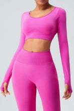 Load image into Gallery viewer, Cutout Round Neck Long Sleeve Active T-Shirt