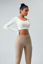 Load image into Gallery viewer, Cutout Round Neck Long Sleeve Active T-Shirt