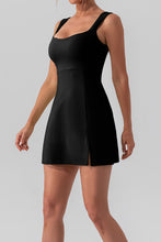 Load image into Gallery viewer, Square Neck Sleeveless Slit Mini Active Dress