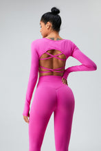 Load image into Gallery viewer, Cutout Round Neck Long Sleeve Active T-Shirt