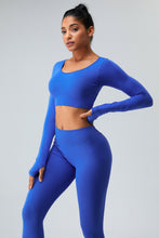 Load image into Gallery viewer, Cutout Round Neck Long Sleeve Active T-Shirt