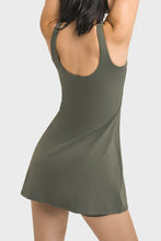 Load image into Gallery viewer, Square Neck Sports Tank Dress with Full Coverage Bottoms
