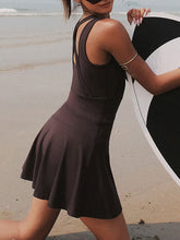Load image into Gallery viewer, V-Neck Wide Strap Active Dress with Unitard Liner