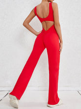 Load image into Gallery viewer, Cutout Wide Strap Scoop Neck Active Jumpsuit