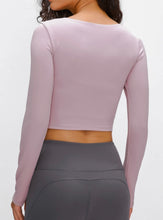 Load image into Gallery viewer, Long Sleeve Cropped Top With Sports Strap