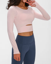 Load image into Gallery viewer, Long Sleeve Cropped Top With Sports Strap