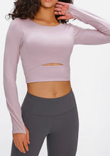 Load image into Gallery viewer, Long Sleeve Cropped Top With Sports Strap