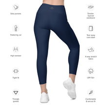 Load image into Gallery viewer, The Royal Court Fitness Leggings/ Navy