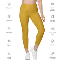 Load image into Gallery viewer, The Royal Court Fitness Leggings x Crocodile Yellow