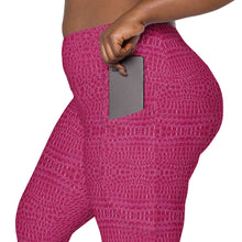Load image into Gallery viewer, The Royal Court Fitness Leggings x Crocodile Pink