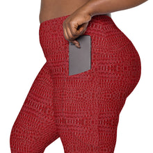 Load image into Gallery viewer, The Royal Court Fitness Leggings x Crocodile Red
