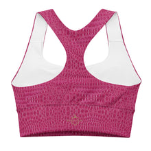 Load image into Gallery viewer, The Royal Court Fitness sports bra X Crocodile Pink