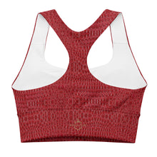 Load image into Gallery viewer, The Royal Court Fitness sports bra X Crocodile Red