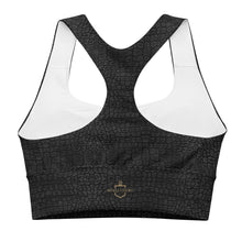 Load image into Gallery viewer, The Royal Court Fitness sports bra X Crocodile Black
