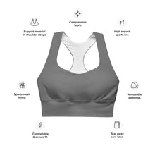 Load image into Gallery viewer, The Royal Court Fitness Sports Bra/ Grey