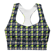 Load image into Gallery viewer, The Royal Court Fitness Sports Bra/ Lime Houndstooth