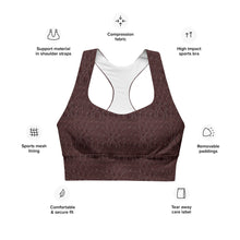 Load image into Gallery viewer, The Royal Court Fitness sports bra X Crocodile Malbec