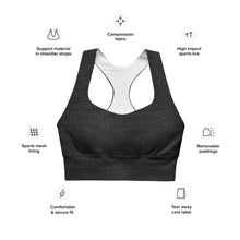 Load image into Gallery viewer, The Royal Court Fitness sports bra X Crocodile Black