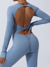 Load image into Gallery viewer, Twisted Backless Long Sleeve Jumpsuit