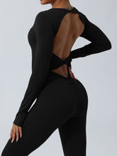 Load image into Gallery viewer, Twisted Backless Long Sleeve Jumpsuit