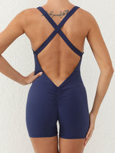 Load image into Gallery viewer, Crisscross Scoop Neck Wide Strap Active Romper
