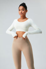 Load image into Gallery viewer, Cutout Round Neck Long Sleeve Active T-Shirt
