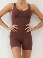 Load image into Gallery viewer, Crisscross Scoop Neck Wide Strap Active Romper
