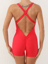 Load image into Gallery viewer, Crisscross Scoop Neck Wide Strap Active Romper
