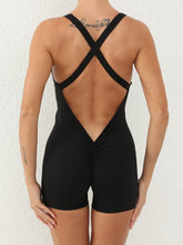 Load image into Gallery viewer, Crisscross Scoop Neck Wide Strap Active Romper
