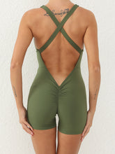 Load image into Gallery viewer, Crisscross Scoop Neck Wide Strap Active Romper
