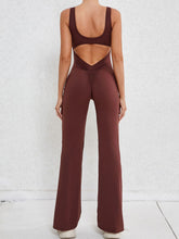 Load image into Gallery viewer, Cutout Wide Strap Scoop Neck Active Jumpsuit
