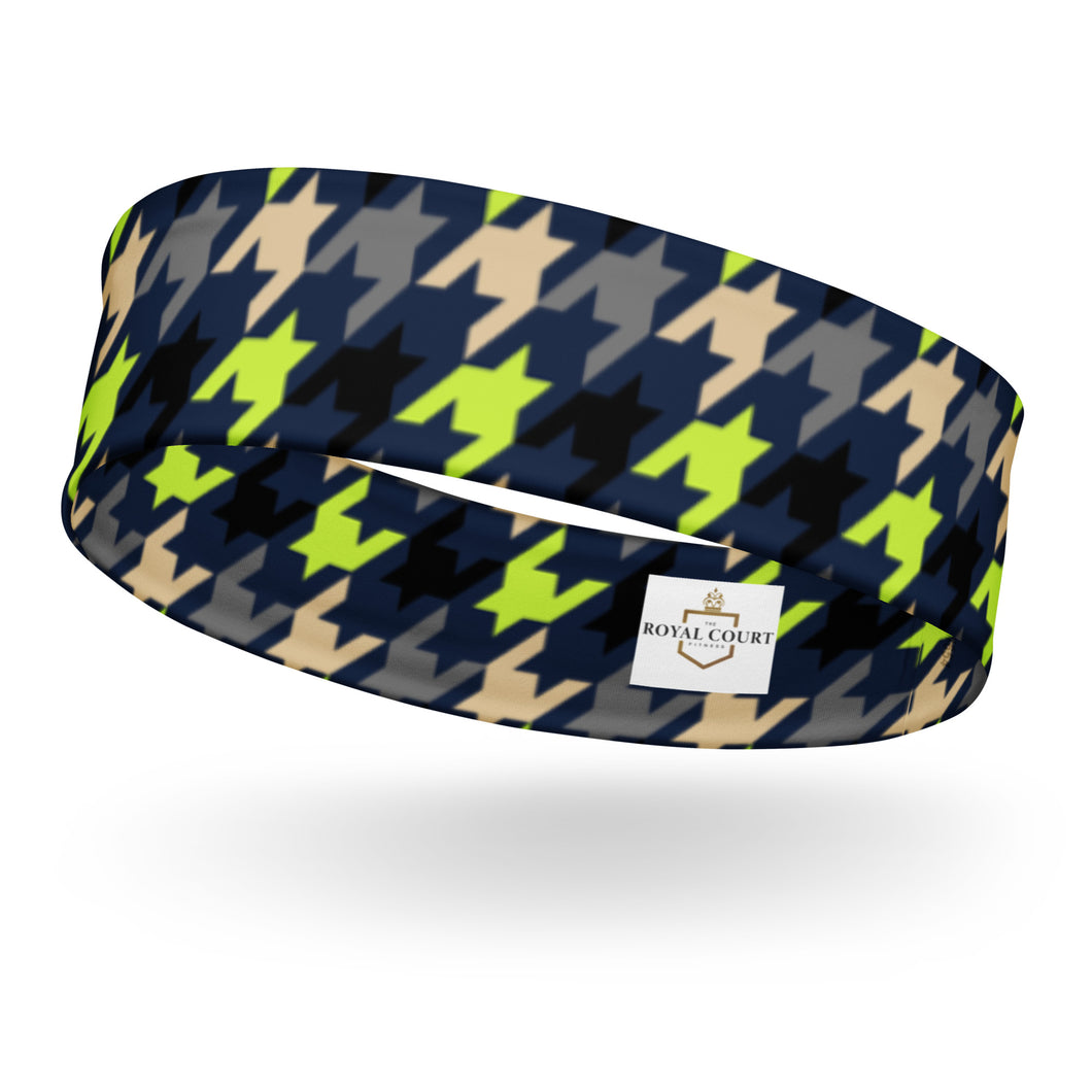 The RCF Active Headband/ Lime Houndstooth