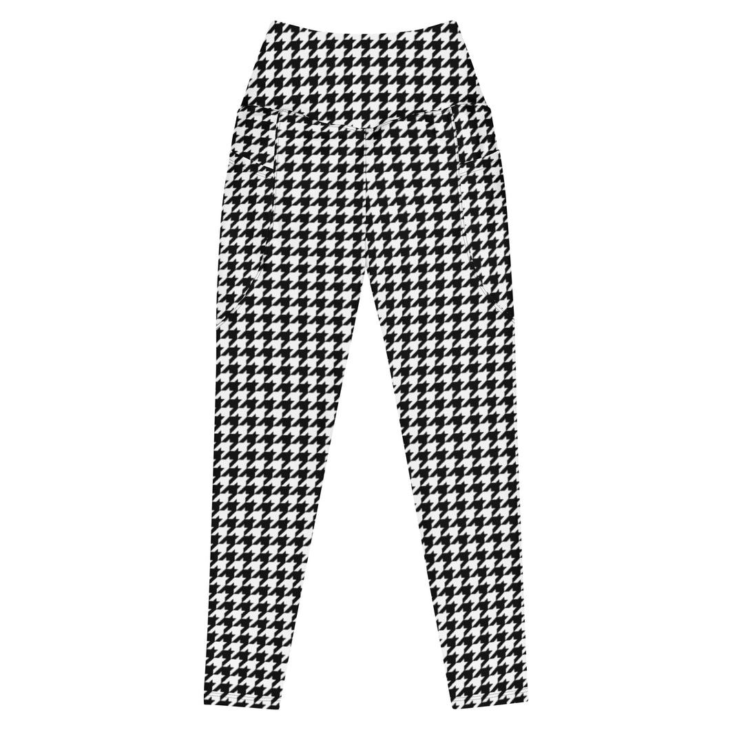 The Royal Court Fitness High Waisted Houndstooth Leggings with pockets