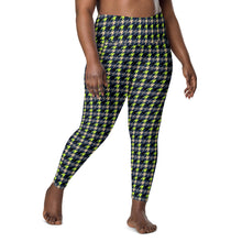 Load image into Gallery viewer, The Royal Court Fitness Leggings/ Lime Houndstooth
