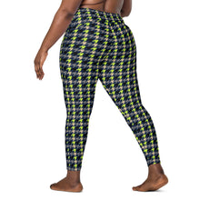 Load image into Gallery viewer, The Royal Court Fitness Leggings/ Lime Houndstooth
