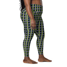 Load image into Gallery viewer, The Royal Court Fitness Leggings/ Lime Houndstooth
