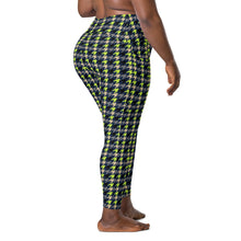 Load image into Gallery viewer, The Royal Court Fitness Leggings/ Lime Houndstooth
