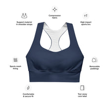 Load image into Gallery viewer, The Royal Court Fitness Sports Bra/ Navy
