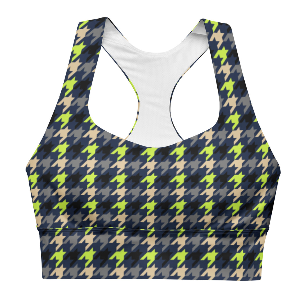 The Royal Court Fitness Sports Bra/ Lime Houndstooth