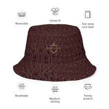 Load image into Gallery viewer, The RCF Reversible bucket hat/ Crocodile Malbec
