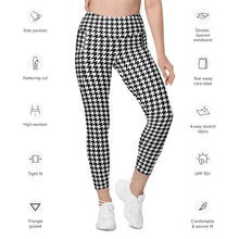 Load image into Gallery viewer, The Royal Court Fitness High Waisted Houndstooth Leggings with pockets
